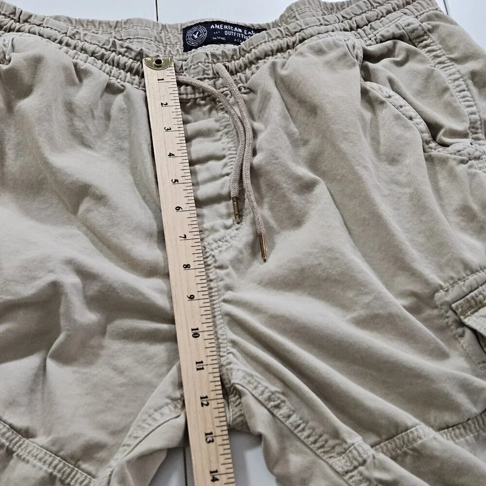 American Eagle Shorts Mens L Beige Cargo Utility Pockets Outdoor Gorpcore Grunge